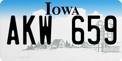 IA license plate AKW659
