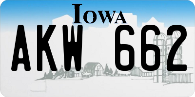 IA license plate AKW662