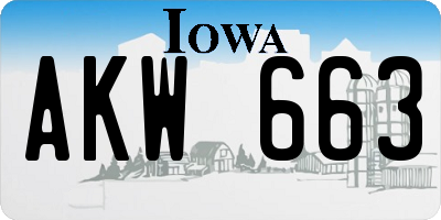 IA license plate AKW663