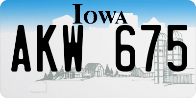 IA license plate AKW675