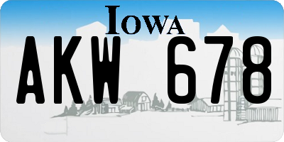 IA license plate AKW678