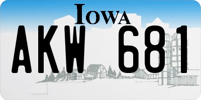 IA license plate AKW681