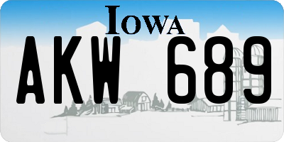 IA license plate AKW689