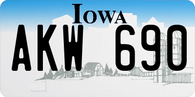 IA license plate AKW690