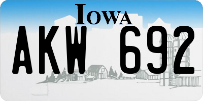 IA license plate AKW692