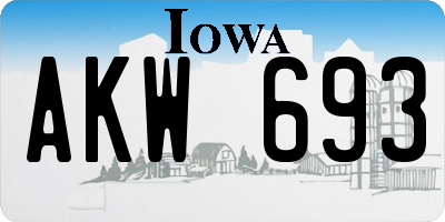 IA license plate AKW693