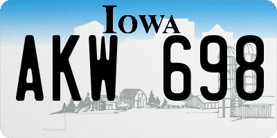 IA license plate AKW698