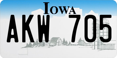 IA license plate AKW705
