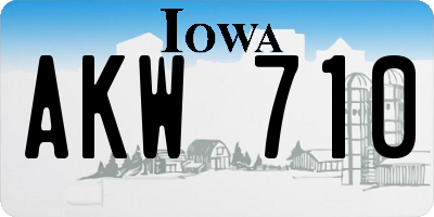 IA license plate AKW710