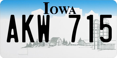 IA license plate AKW715