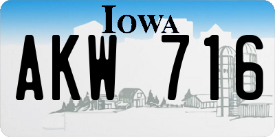 IA license plate AKW716