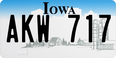 IA license plate AKW717