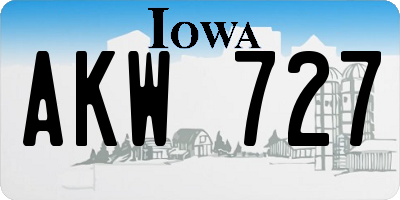 IA license plate AKW727