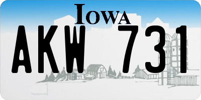 IA license plate AKW731