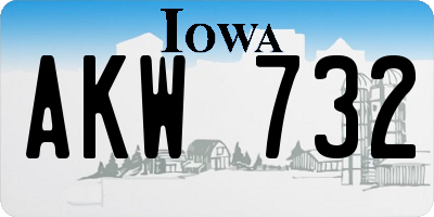 IA license plate AKW732