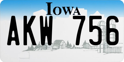 IA license plate AKW756