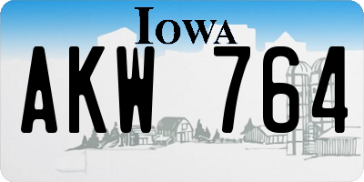 IA license plate AKW764