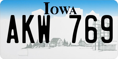 IA license plate AKW769
