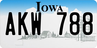 IA license plate AKW788