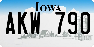 IA license plate AKW790