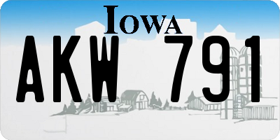 IA license plate AKW791