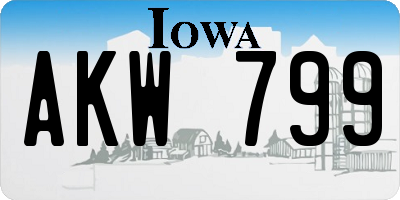 IA license plate AKW799