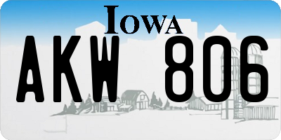 IA license plate AKW806