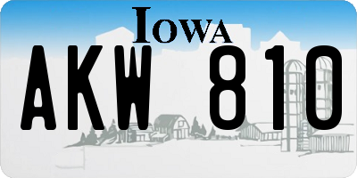 IA license plate AKW810