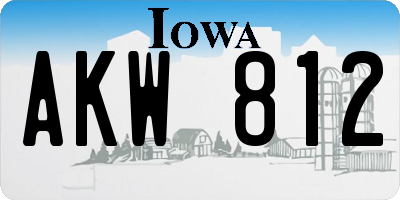IA license plate AKW812