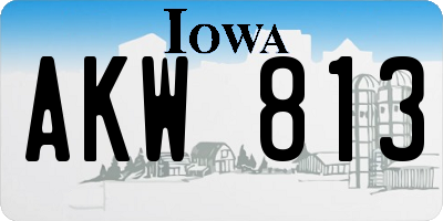 IA license plate AKW813