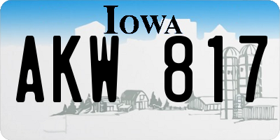 IA license plate AKW817