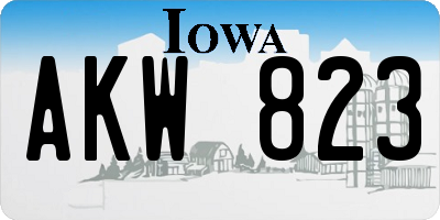 IA license plate AKW823