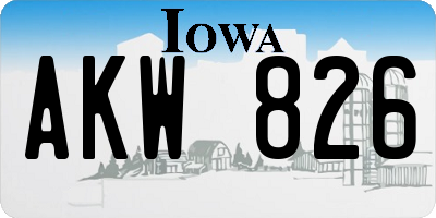 IA license plate AKW826