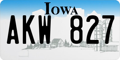IA license plate AKW827