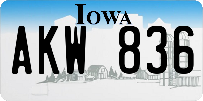 IA license plate AKW836