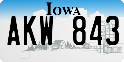 IA license plate AKW843