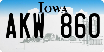 IA license plate AKW860
