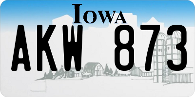IA license plate AKW873