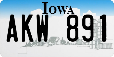 IA license plate AKW891