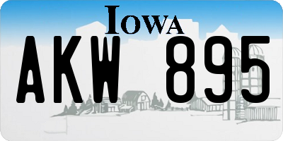 IA license plate AKW895