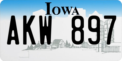 IA license plate AKW897