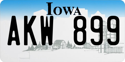 IA license plate AKW899
