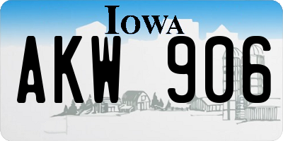 IA license plate AKW906