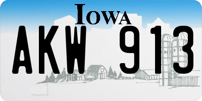 IA license plate AKW913
