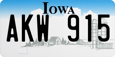IA license plate AKW915