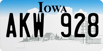 IA license plate AKW928