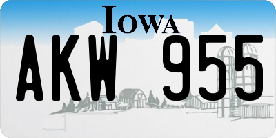 IA license plate AKW955