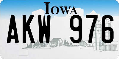 IA license plate AKW976