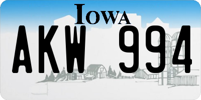 IA license plate AKW994