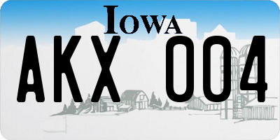 IA license plate AKX004